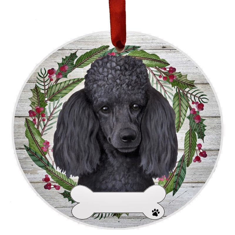 Poodle Black Ornament